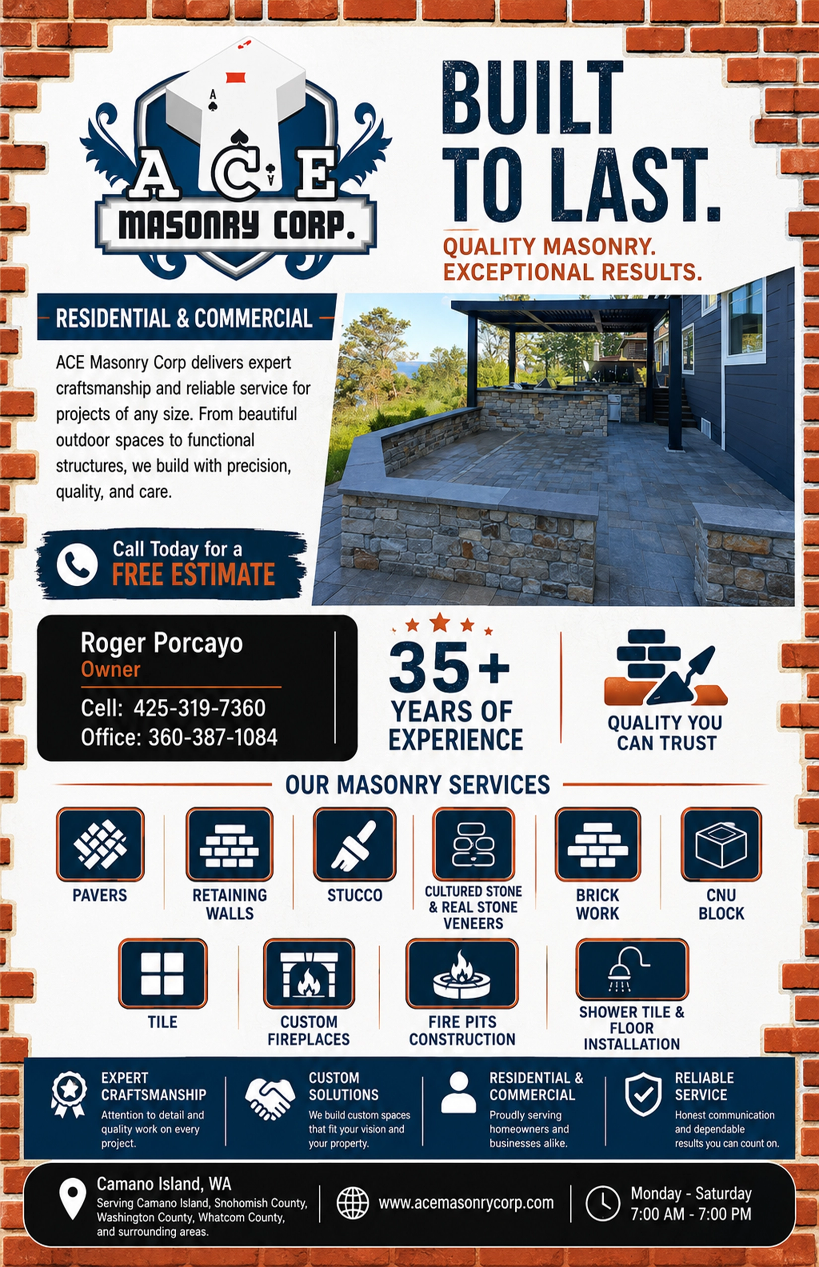 ACE Masonry Corp advertisement